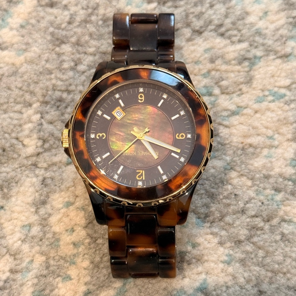 MICHAEL KORS MK5298 Vintage Ladies Watch Tortoise Shell Acetate